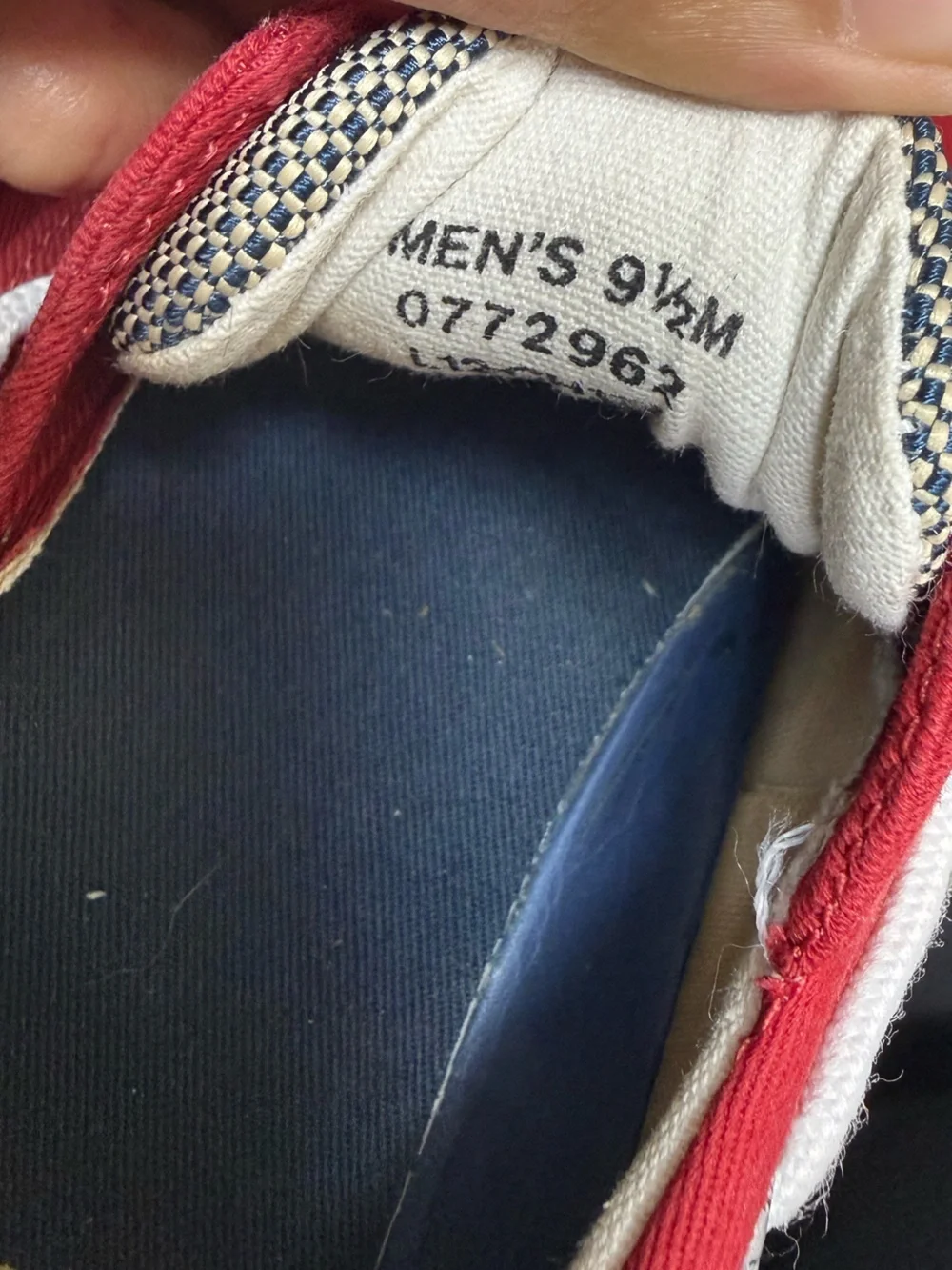 Sperry Red Canvas Men’s Boat Shoes with White Laces